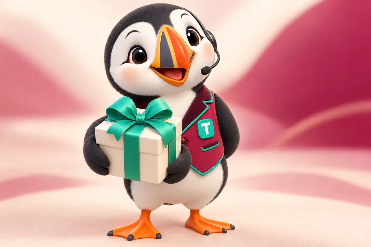 Tolly offering a gift box tied with a jade ribbon